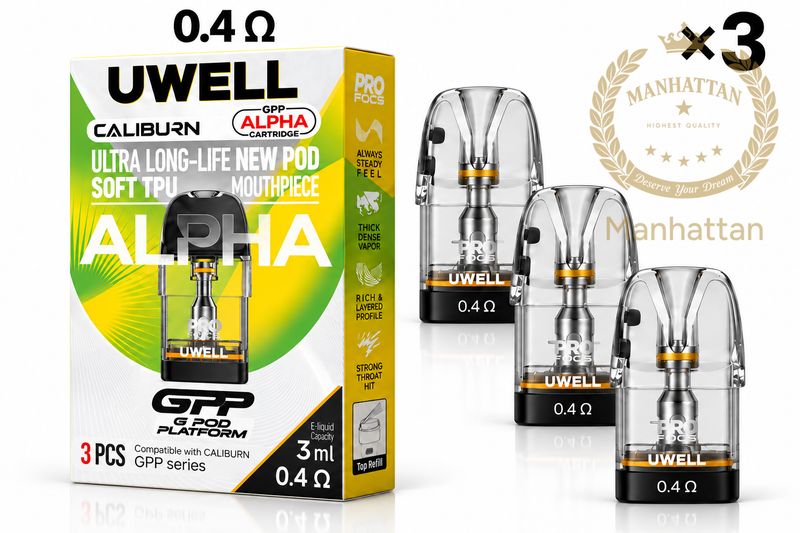 Uwell Caliburn GPP Alpha 0.4 ohm Kartuş/Coil (3 Kartuş) %100 Orijinal