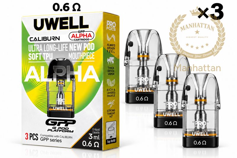 Uwell Caliburn GPP Alpha 0.6 ohm Kartuş/Coil (3 Kartuş) %100 Orijinal