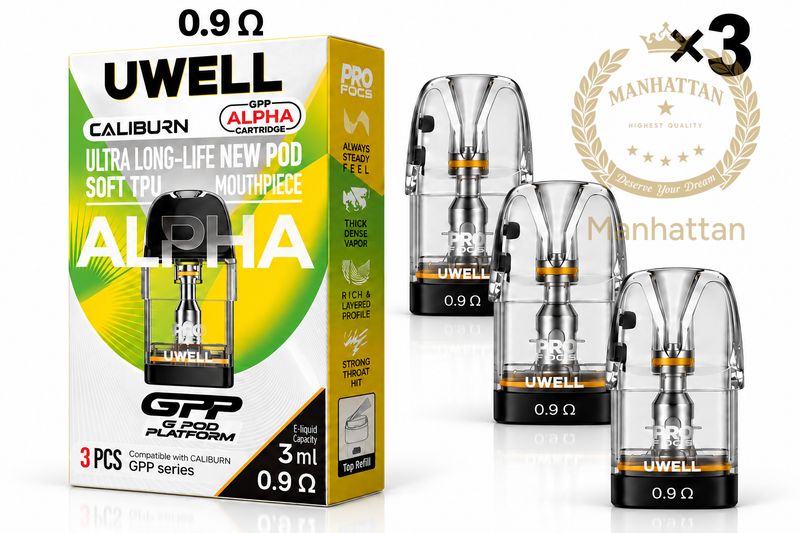 Uwell Caliburn GPP Alpha 0.9 ohm Kartuş/Coil (3 Kartuş) %100 Orijinal