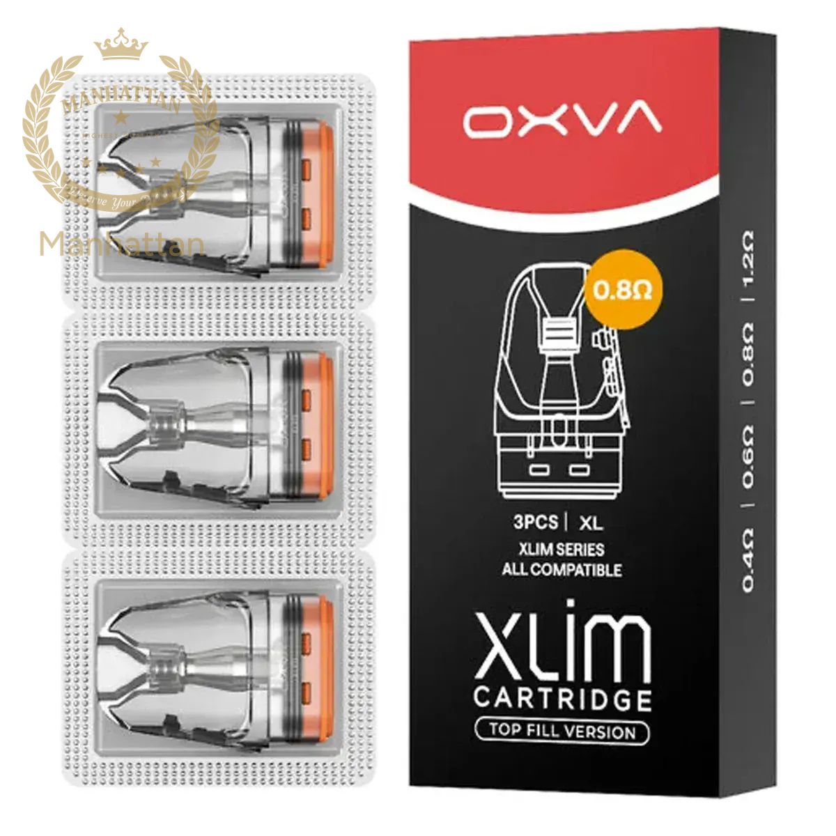 OXVA XLIM V3 Top Fill 0.8 Ohm 3 ml Kartuş (3'lü Paket)