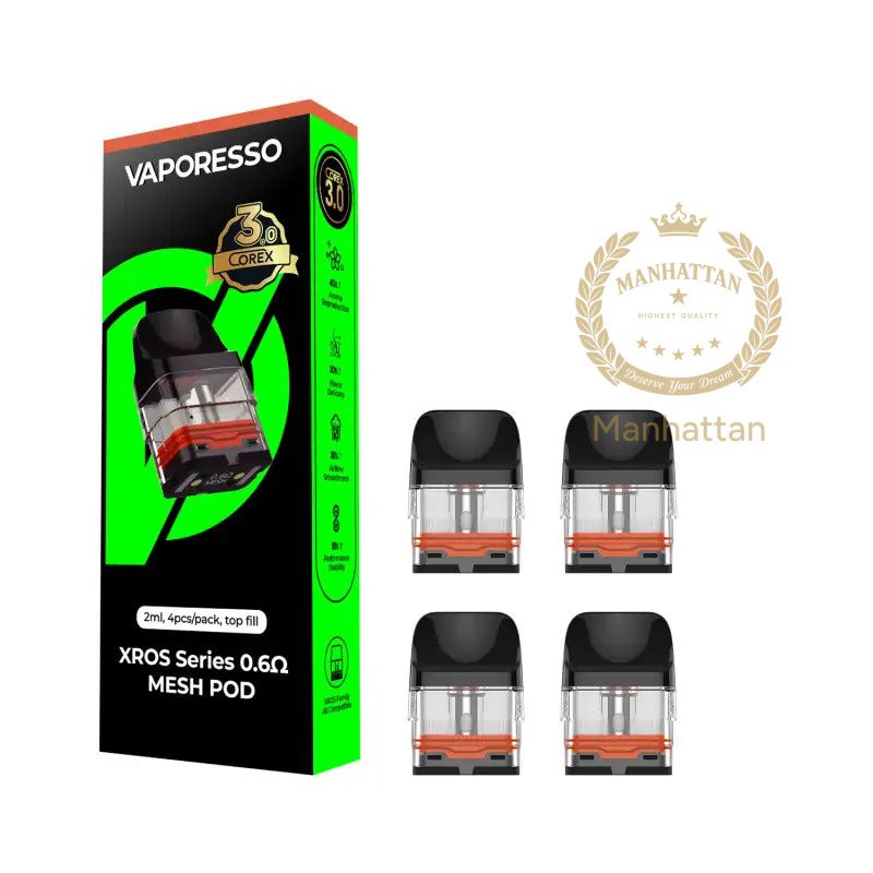 Vaporesso XROS COREX 3.0 Mesh 0.6 Ohm 2 ml Kartuş (4'lü Paket)