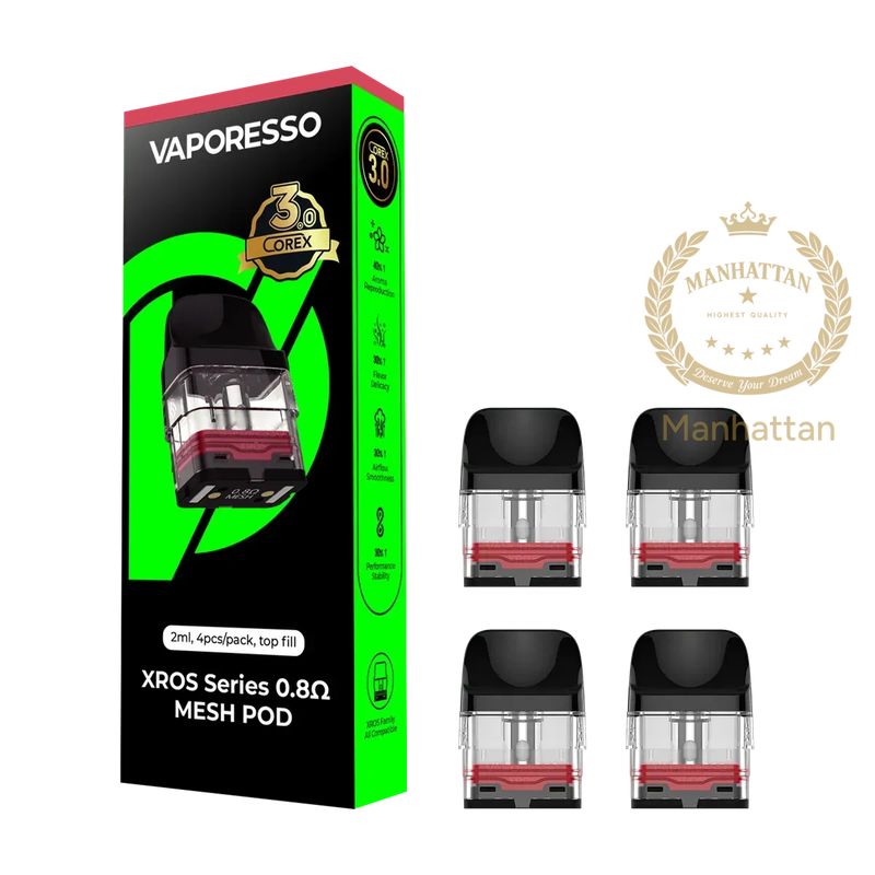 Vaporesso XROS COREX 3.0 Mesh 0.8 Ohm 2 ml Kartuş (4'lü Paket)