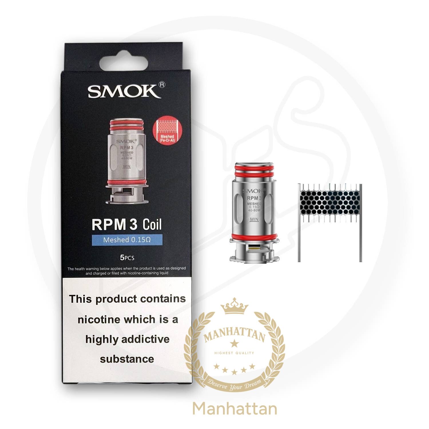 SMOK RPM 3 Meshed 0.15 Ohm Coil (5'li Paket)