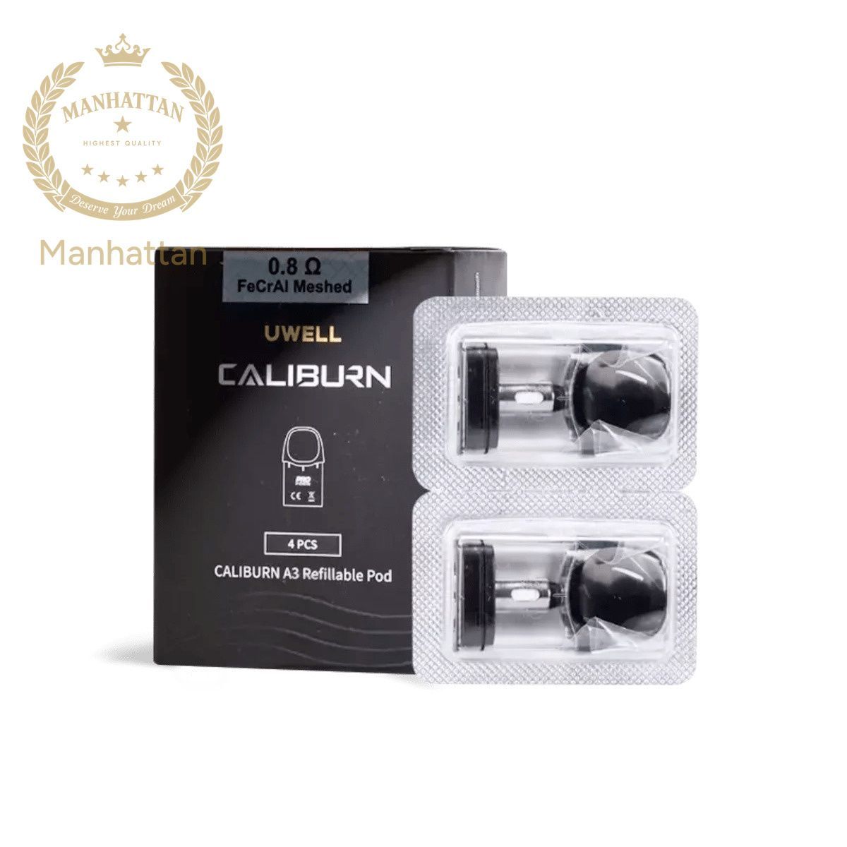 Uwell Caliburn A3 Top Fill 0.8 Ohm 2 ml Kartuş (4'lü Paket)