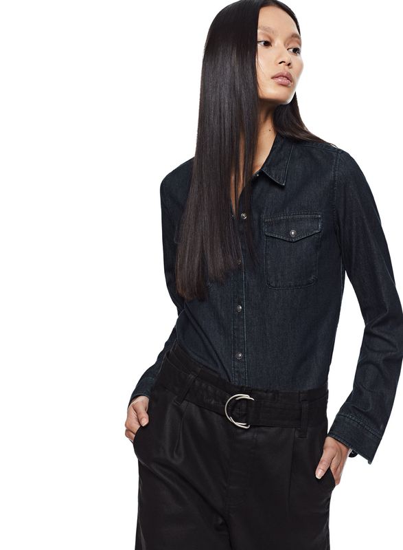 Shrunken Chambray Shirt (Dark Indigo)- ON THIS DAY