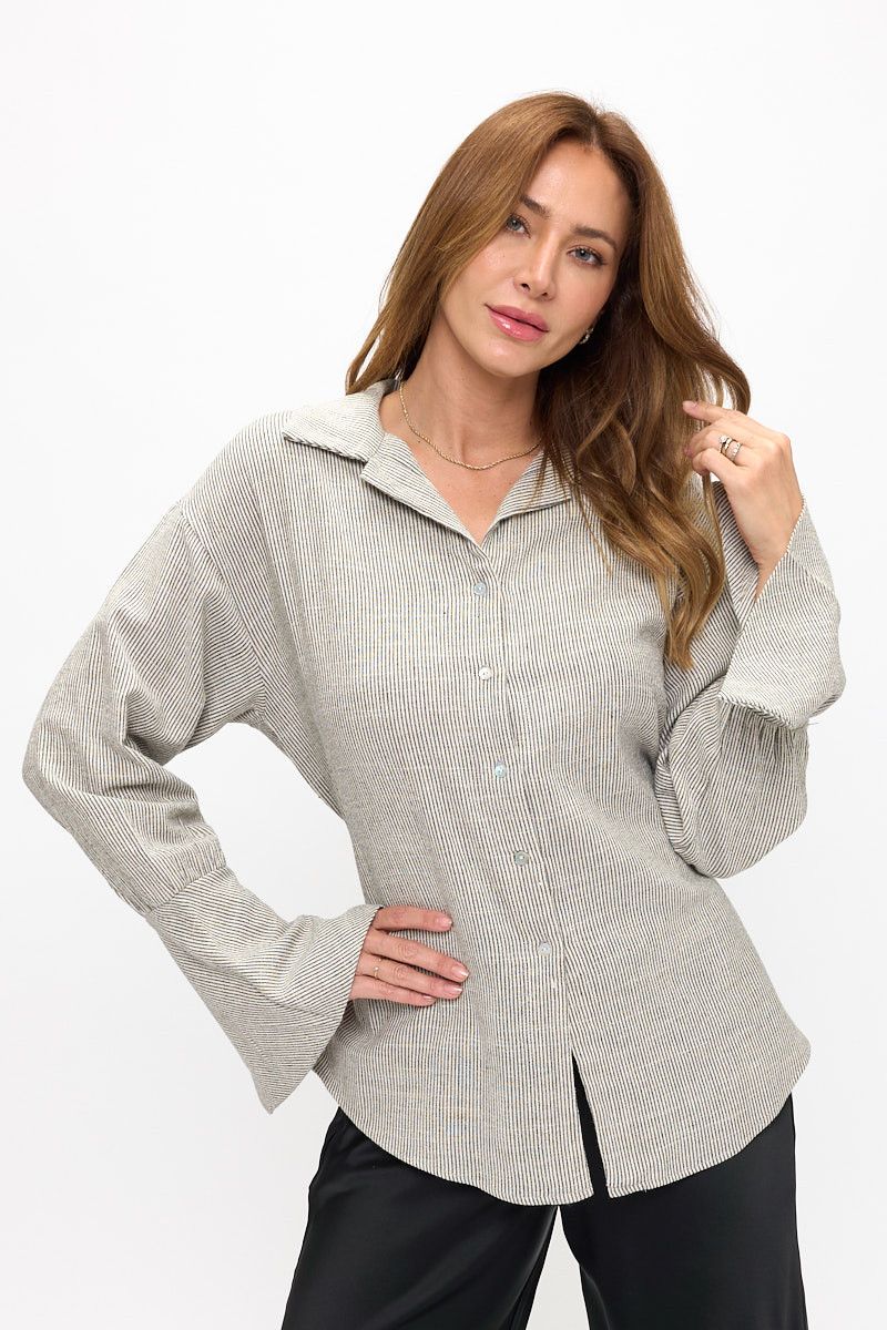Striped Long Sleeve Top-Reneecollection
