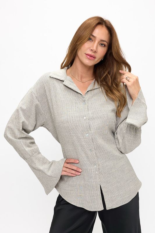 Striped Long Sleeve Top-Reneecollection