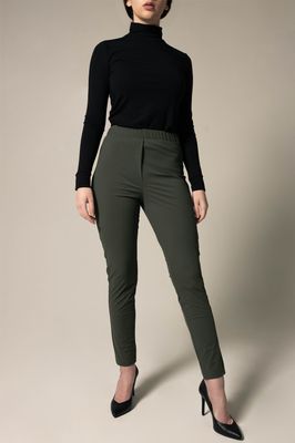 Olive Skinny Pants Women&#39;s Trousers-Le Reussi