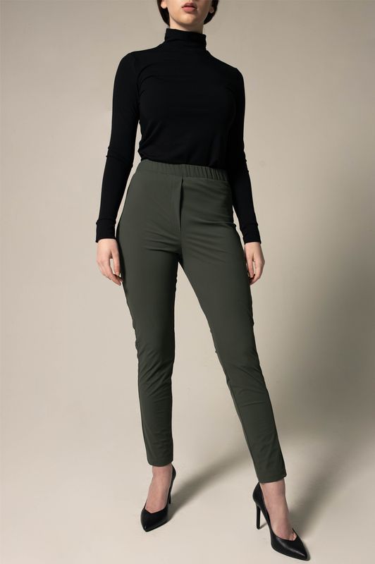 Olive Skinny Pants Women&#39;s Trousers-Le Reussi