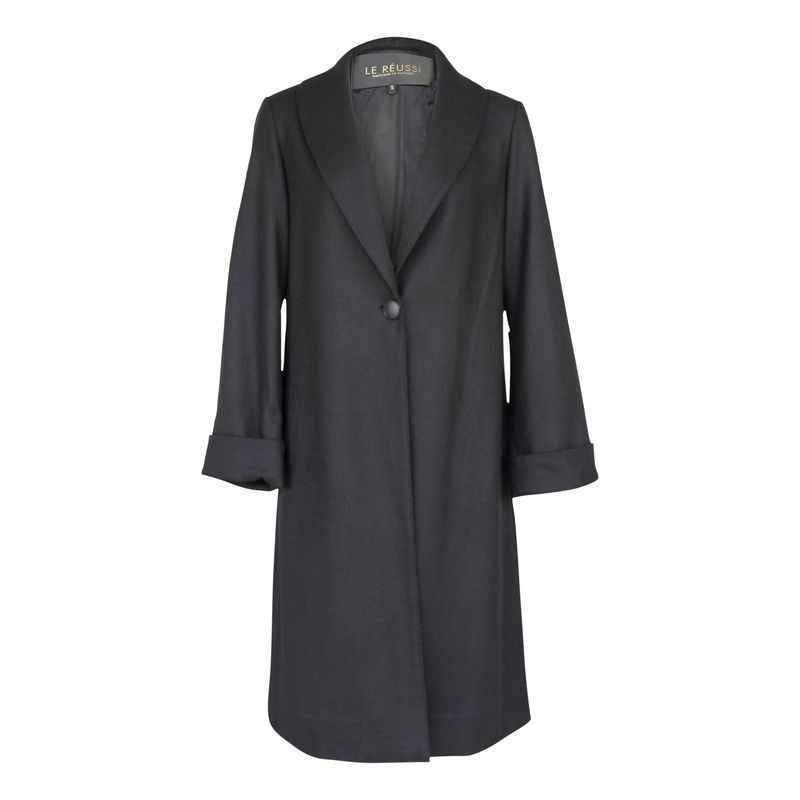 Worsted Flannel Long Trench Coat-Le Reussi
