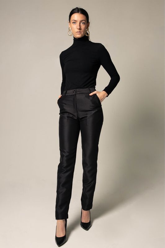 Elegant Skinny Pants in Black-Le Reussi