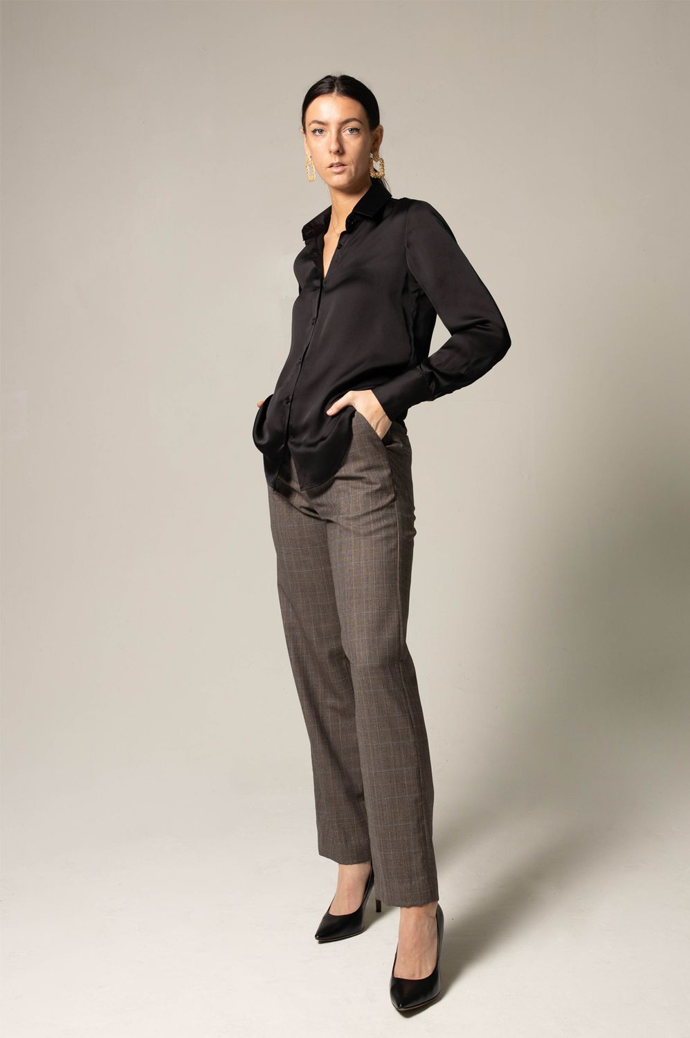 Women&#39;s Straight-Leg Wool Pants-Le Reussi