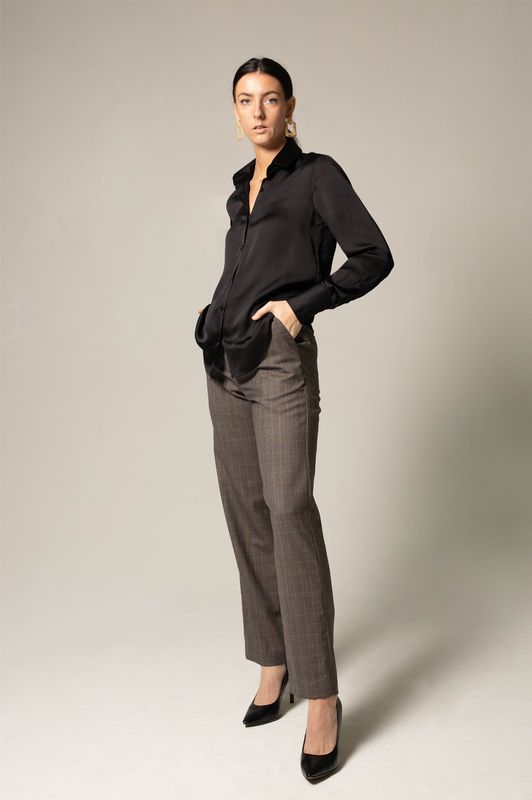 Women&#39;s Straight-Leg Wool Pants-Le Reussi