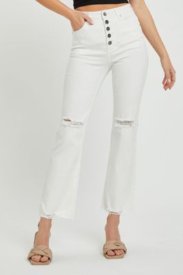 RISEN  Full Size High Rise Button Fly Straight Ankle Jeans-My Goody Shop