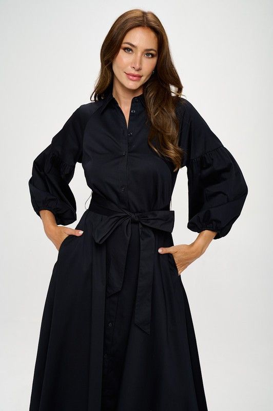 Maxi Shirt Dress-Reneecollection