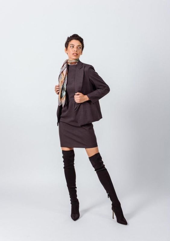 Luxe Charcoal Blazer-Le Reussi