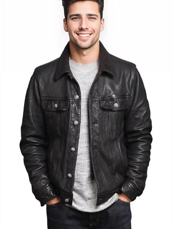 Brix Men&#39;s Leather Jacket Sheepskin Coat-Inland Leather Co.