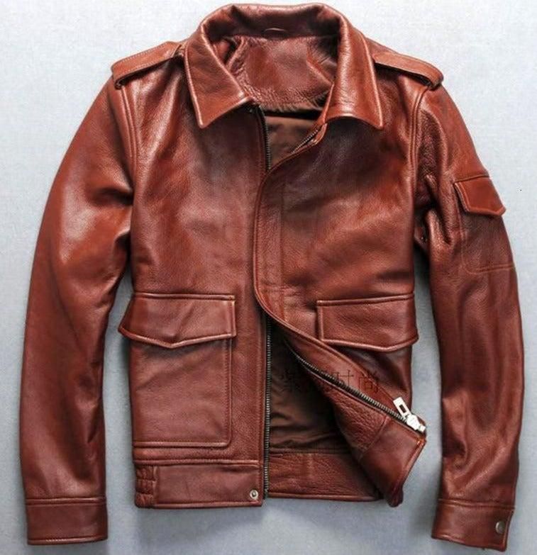 Bron Men&#39;s G1 Cowhide Leather Jacket-Inland Leather Co.