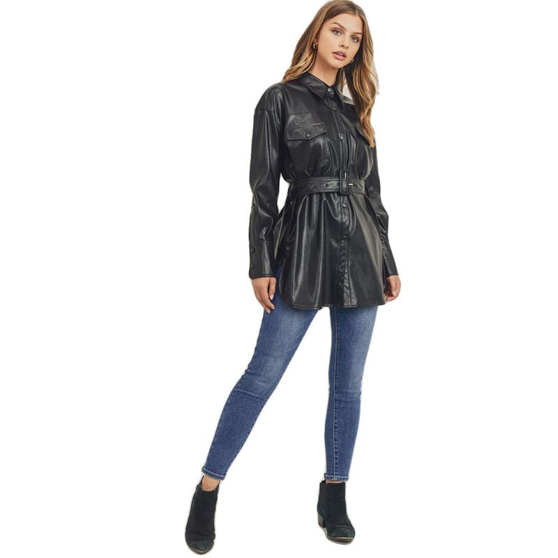 Marianne Womens Classy Genuine Leather Coat-Inland Leather Co.