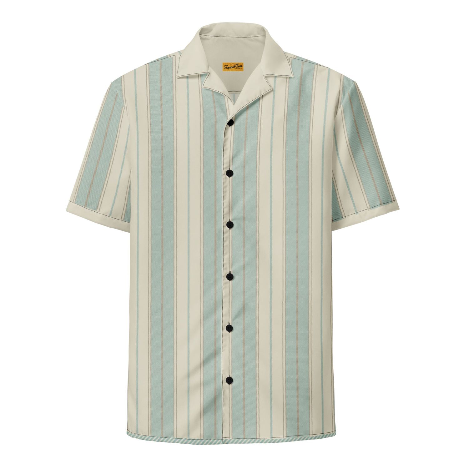 Vintage Yacht Haven Performance Button Down Camp Shirt- Tropical Seas Clothing