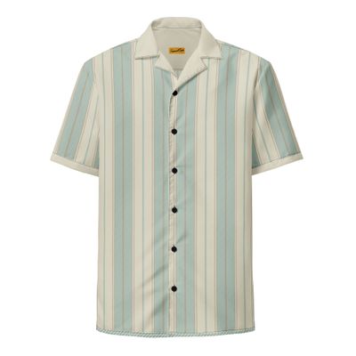 Vintage Yacht Haven Performance Button Down Camp Shirt- Tropical Seas Clothing