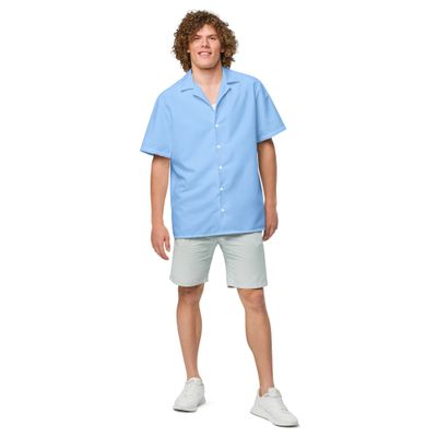 Labelless Island Sky Blue Button Down Camp Shirt- Tropical Seas Clothing
