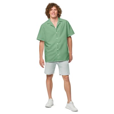 Labelless Palm Green Button Down Camp Shirt- Tropical Seas Clothing