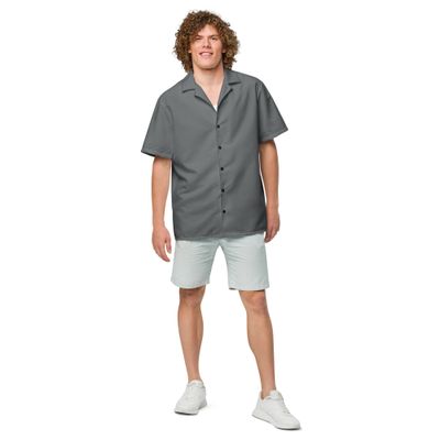 Labelless Shadow Grey Button Down Camp Shirt- Tropical Seas Clothing