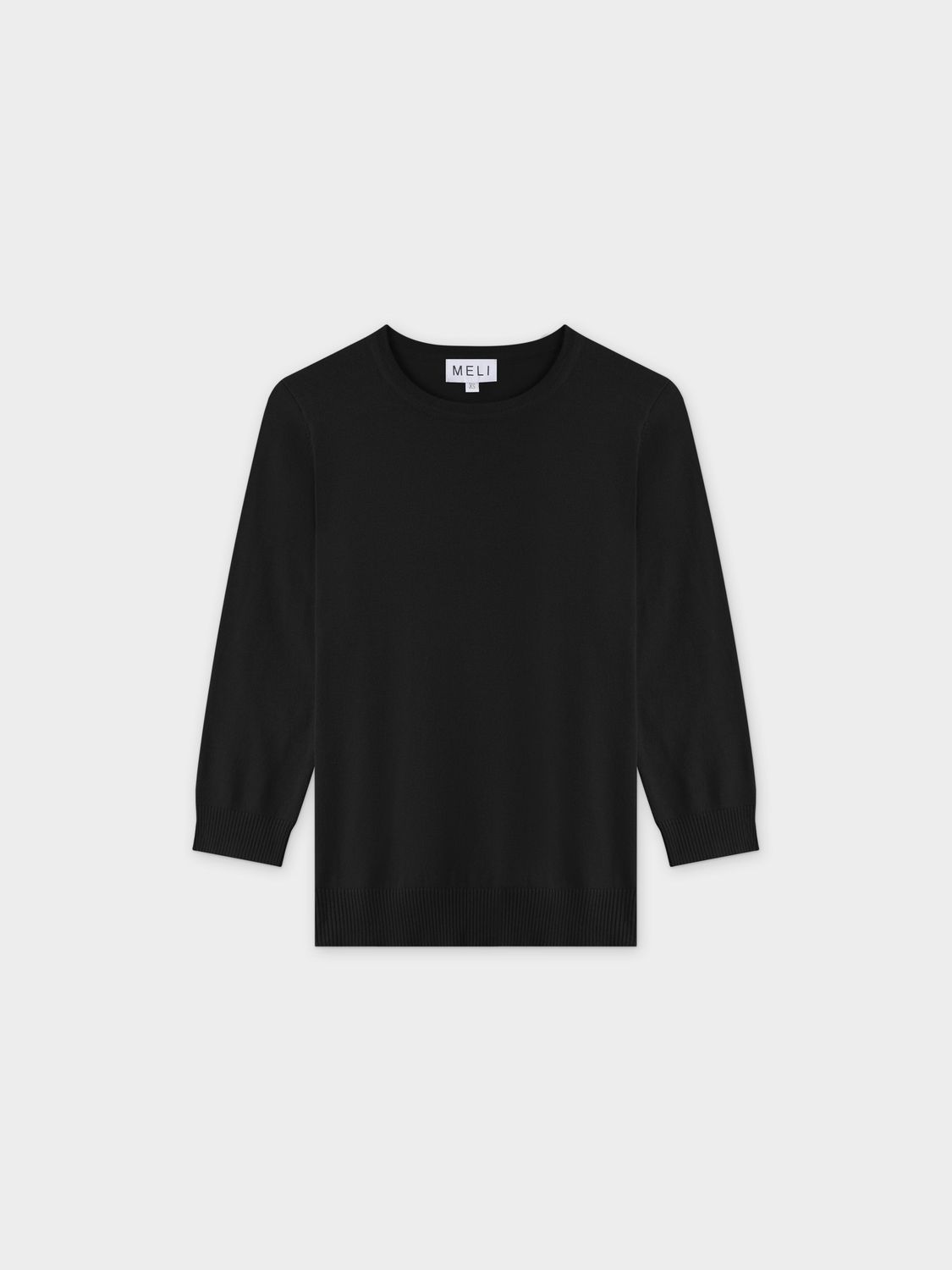 BASIC CREW SWEATER (3Q) - BLACK