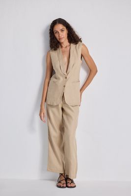 Sleeveless Hemp Jacket Set-Reistor