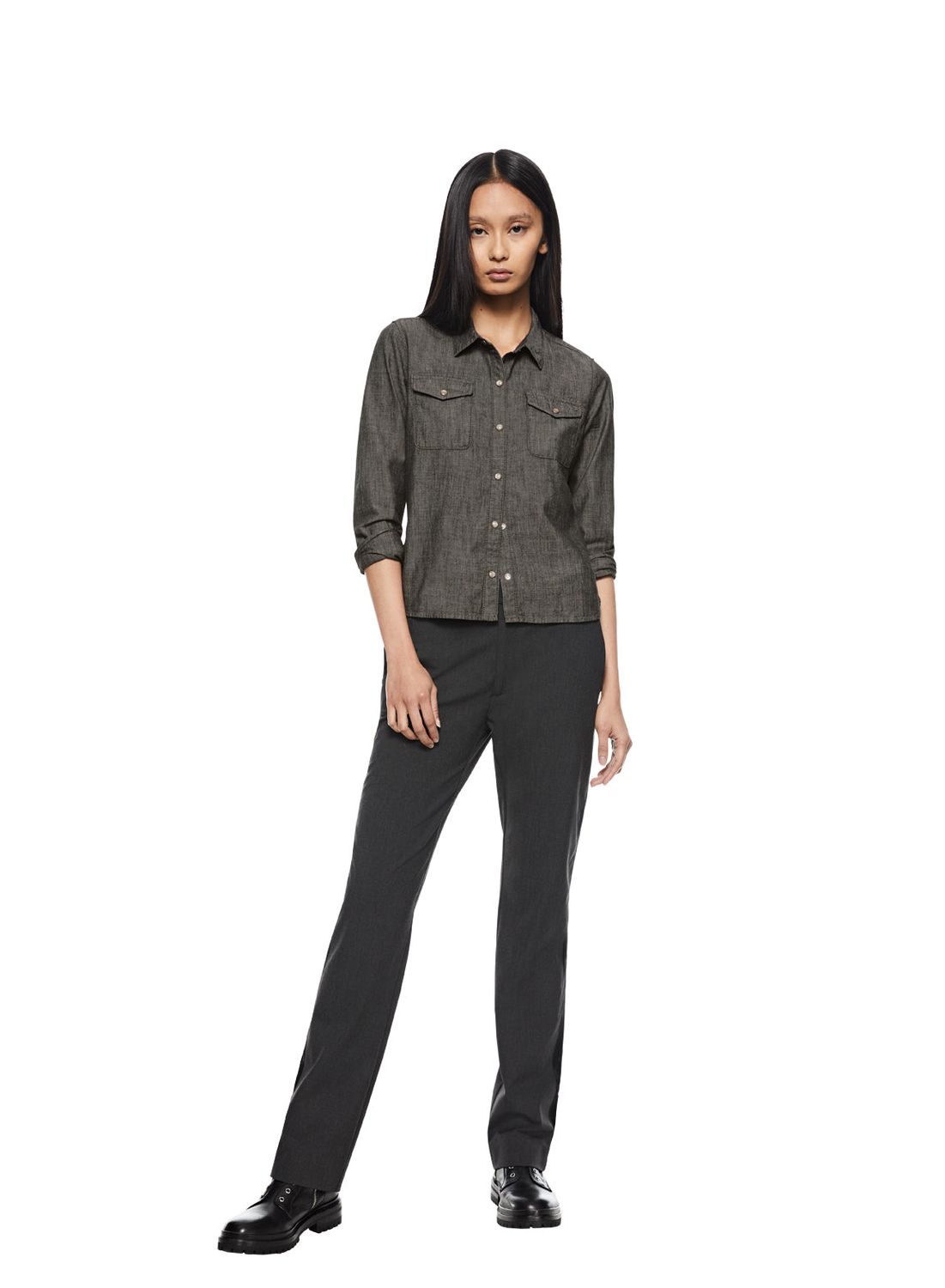 Shrunken Chambray Shirt (Charcoal)– ON THIS DAY