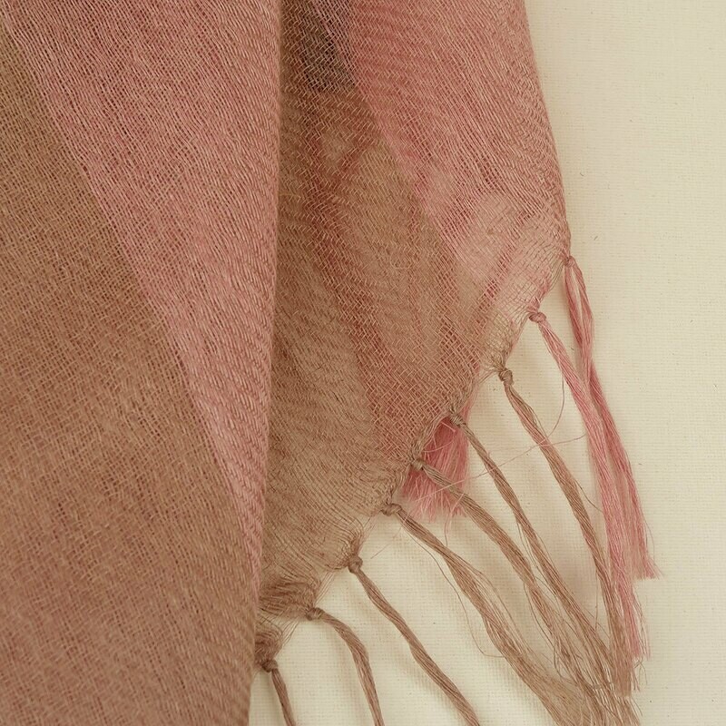 Stole linen dyed with shellac