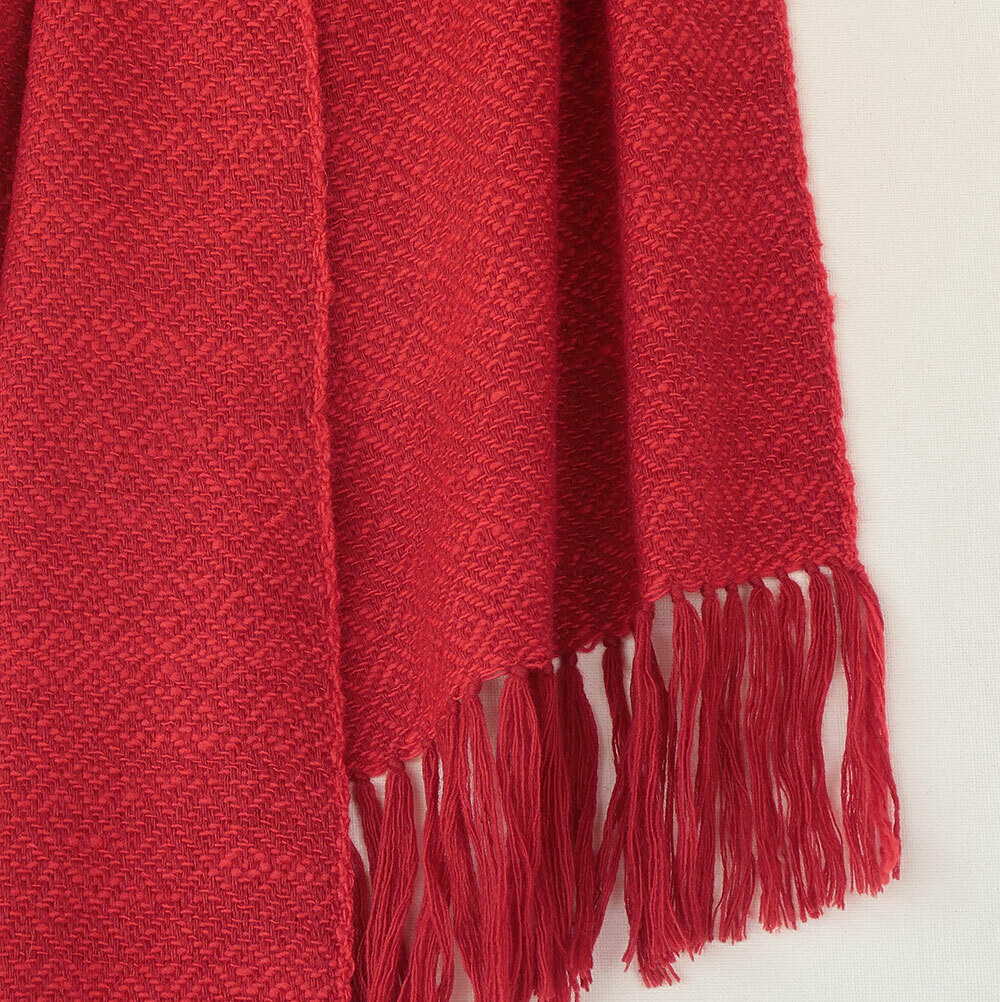 Handwoven Woollen Scarf Dyed with Madder