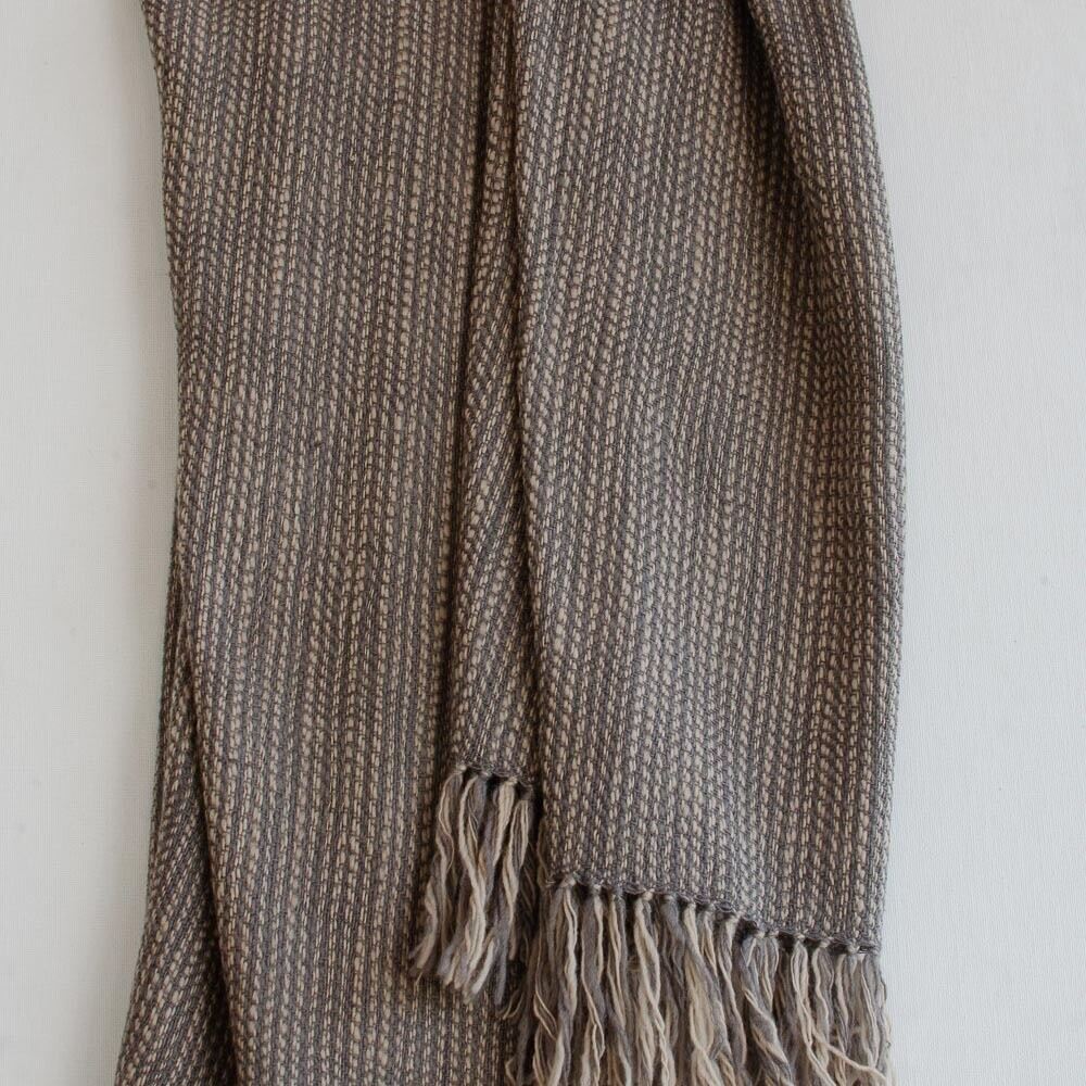 Woolen Shawl Hand Spun and Handwoven Dyed with harada and tea