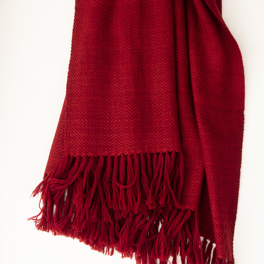 Large Shawl Wool Dyed With Madder
