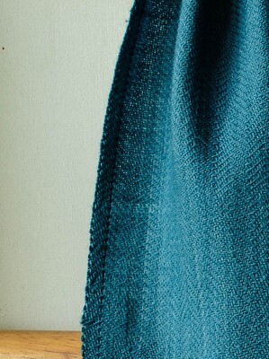 Handwoven Woollen Scarf Dyed with Indigo Handwoven Woollen Scarf Dyed with Indigo