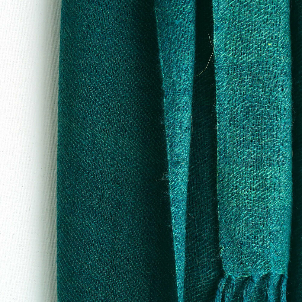 Hand-woven Pashmina Stole dyed with indigo and tesu