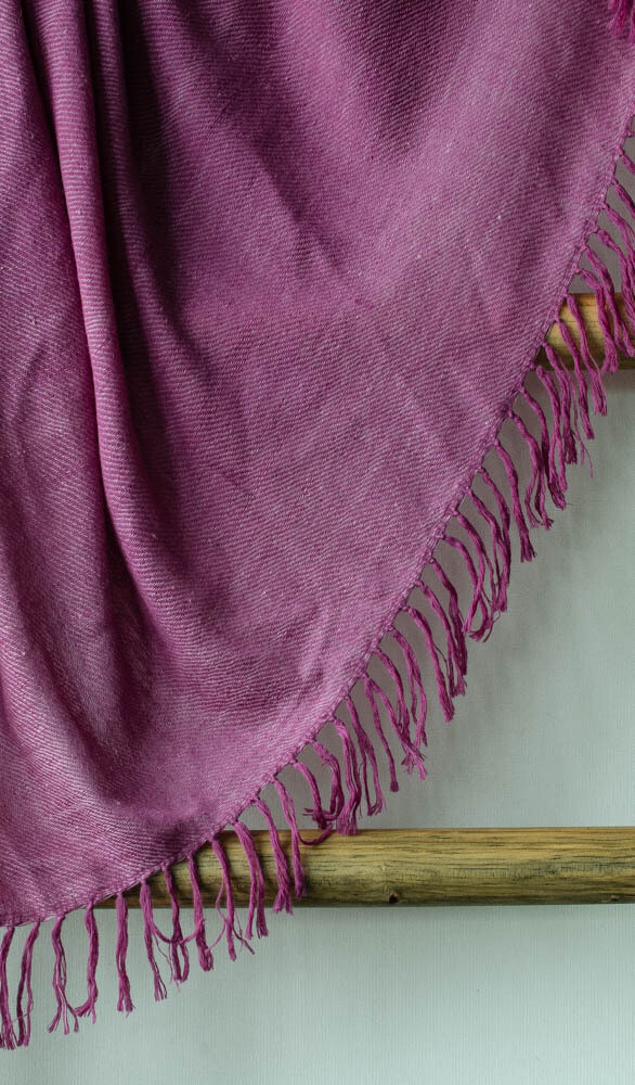 Hand-woven Pashmina Shawl dyed with shellac and sappanwood