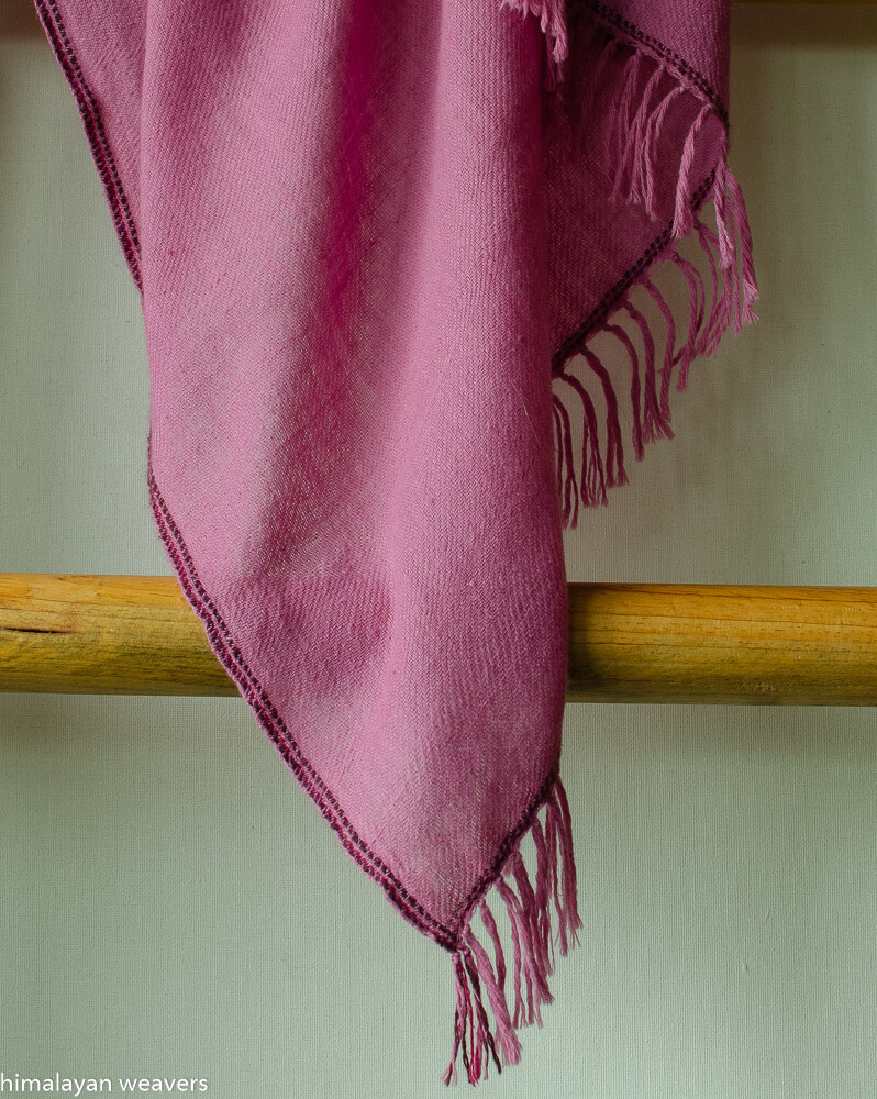 Hand-woven Pashmina Stole dyed with sappanwood