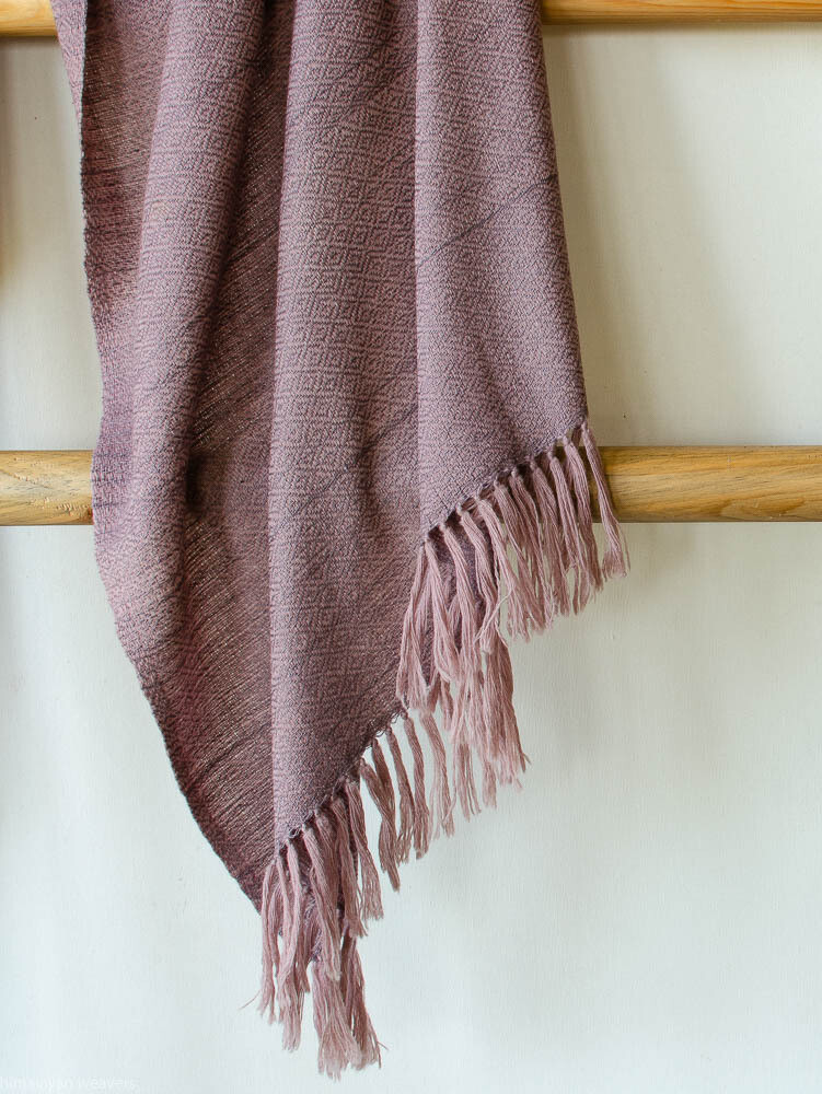 Hand-woven stole wool and eri silk dyed with shellac