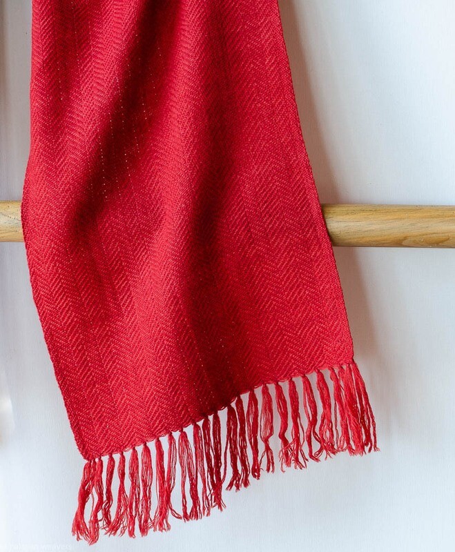 Handwoven Woollen Scarf Dyed with madder Handwoven Woollen Scarf Dyed with madder