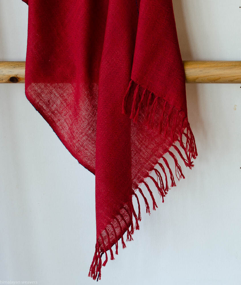 Hand-woven Pashmina Stole dyed with madder and indigo