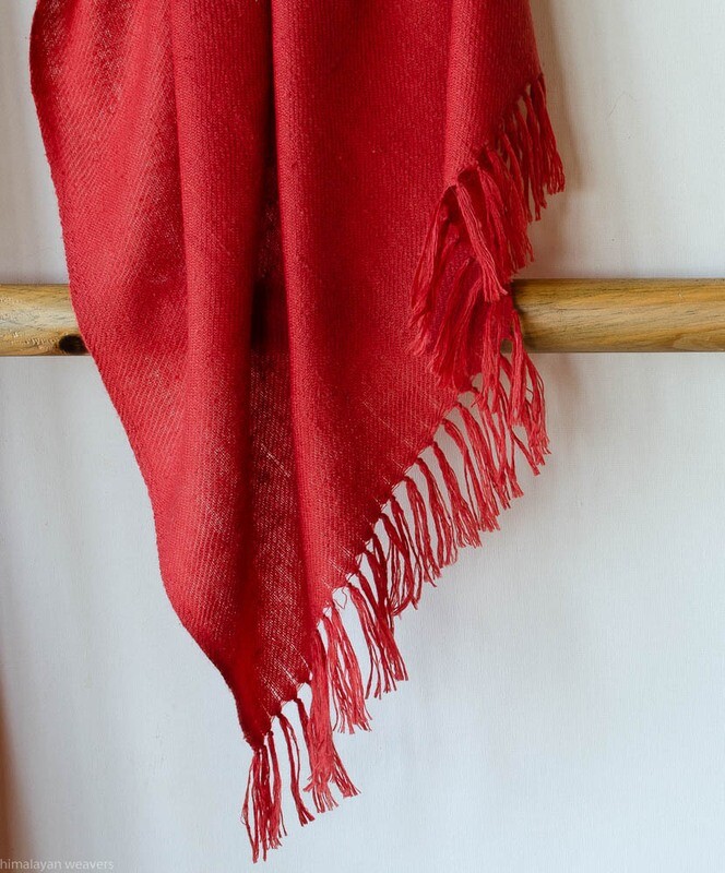 Hand-woven Pashmina Stole dyed with madder Hand-woven Pashmina Stole dyed with madder