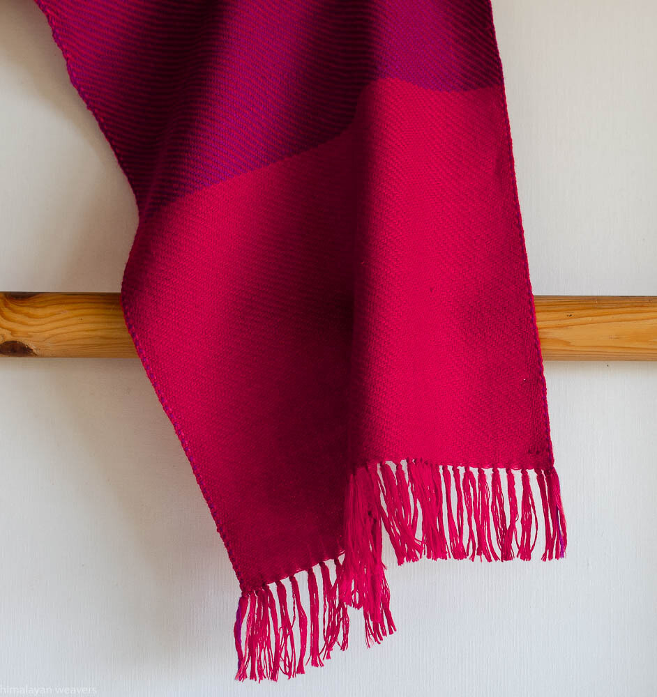 Handwoven Woollen Scarf Dyed with madder and sappanwood