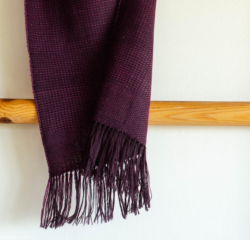 Handwoven Woollen Scarf Dyed with sappanwood