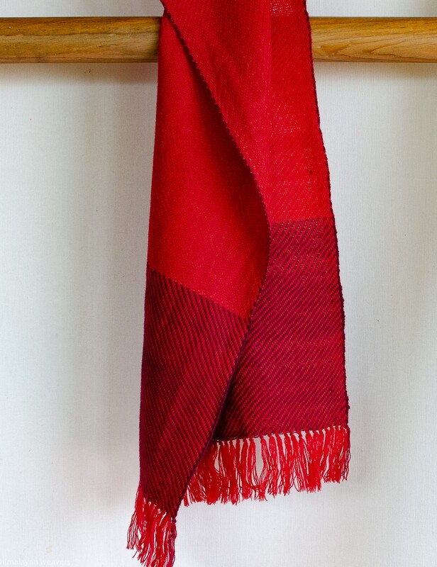 Handwoven Woollen Scarf Dyed with madder and sappanwood