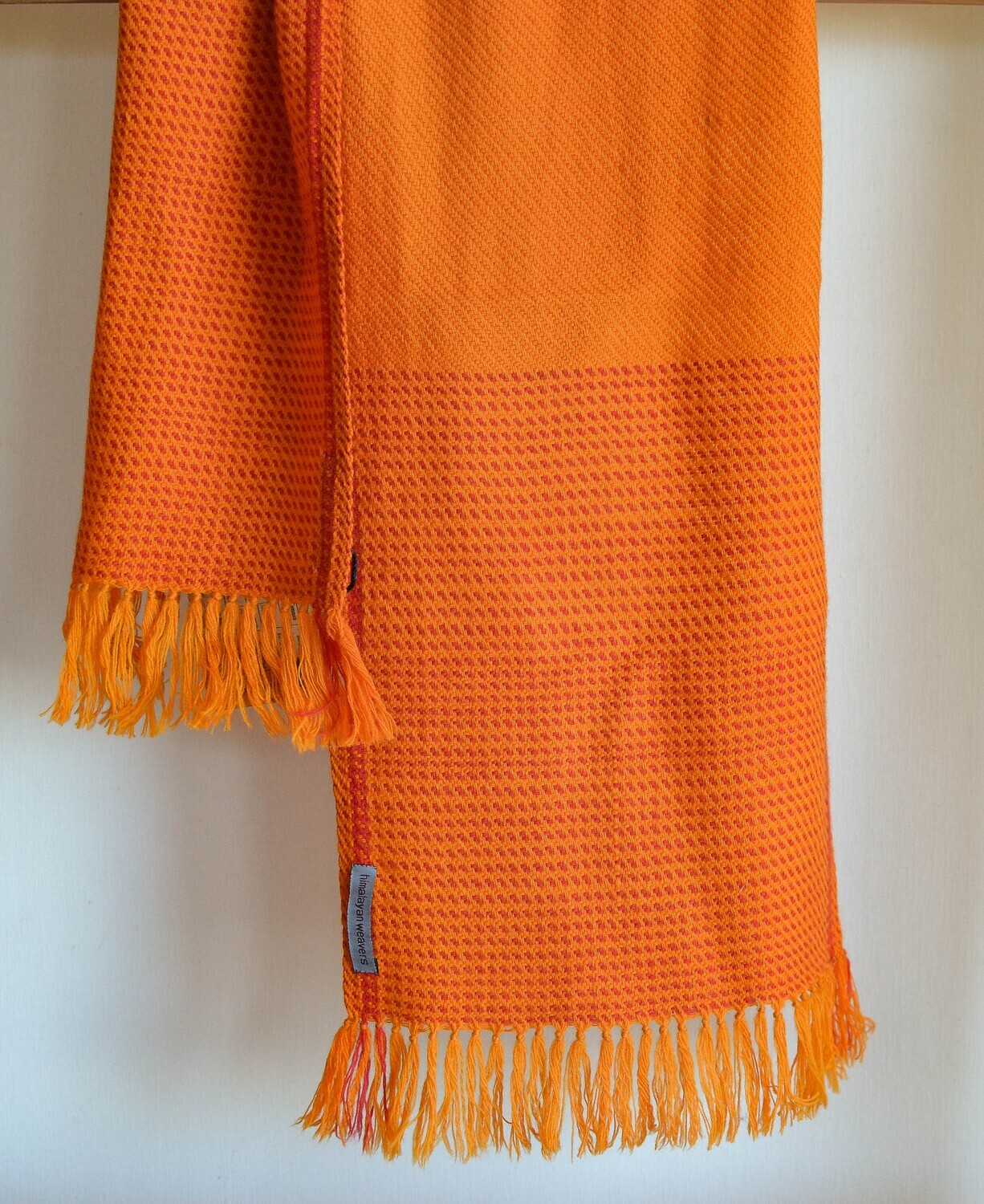 Small Handwoven Woollen Scarf Dyed with madder and tesu flowers