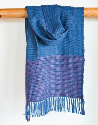 Handwoven Woollen Scarf Dyed with indigo and sappanwood