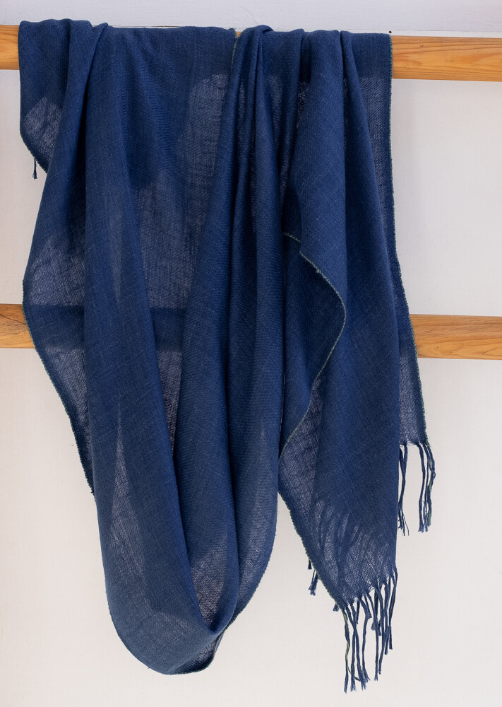 Hand-woven Pashmina Scarf dyed with indigo