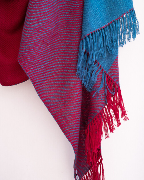 Hand-woven woolen shawl coloured with natural dyes